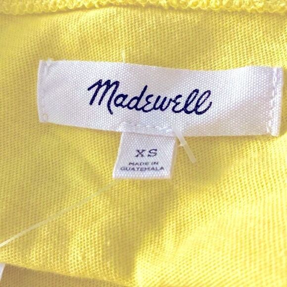 NWT Madewell Yellow T-Shirt Short Sleeves 100% Cotton Crew Neck Minimalist Chic - Picture 2 of 8